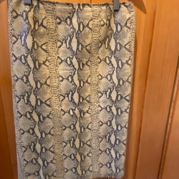 Frenchi Fully Lined Genuine Leather Snake Skin Pencil Skirt Women Sz 7 Python - Picture 1 of 7